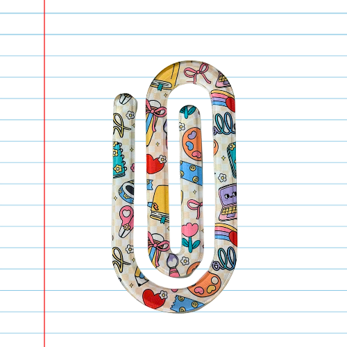 Jumbo Paper Clip-Heart, Laptop, Bows